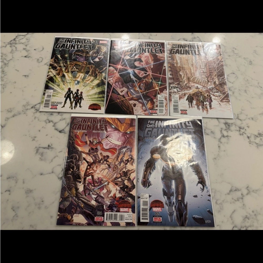 The Infinity‎ Gauntlet 1-5 Secret Wars NM Complete Set Marvel Comics